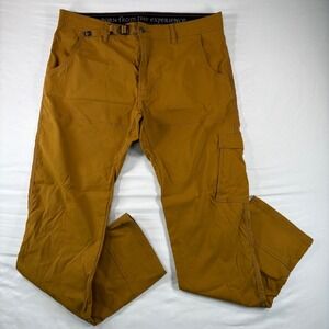 prAna Zion Cargo Pants Mens 36x32 Stretch Hiking Outdoor Brown Straight Fit